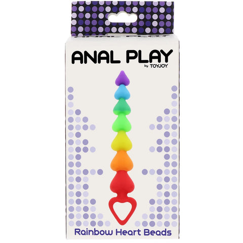 アナルプレイ レインボーハート シリコンアナルビーズ