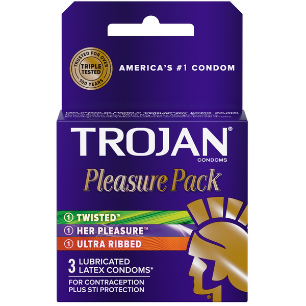 Pleasure Pack Lubricated Condoms - 3 Pack