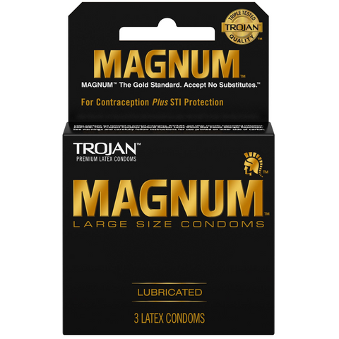 Magnum Large Size Lubricated Condoms - 3 Pack