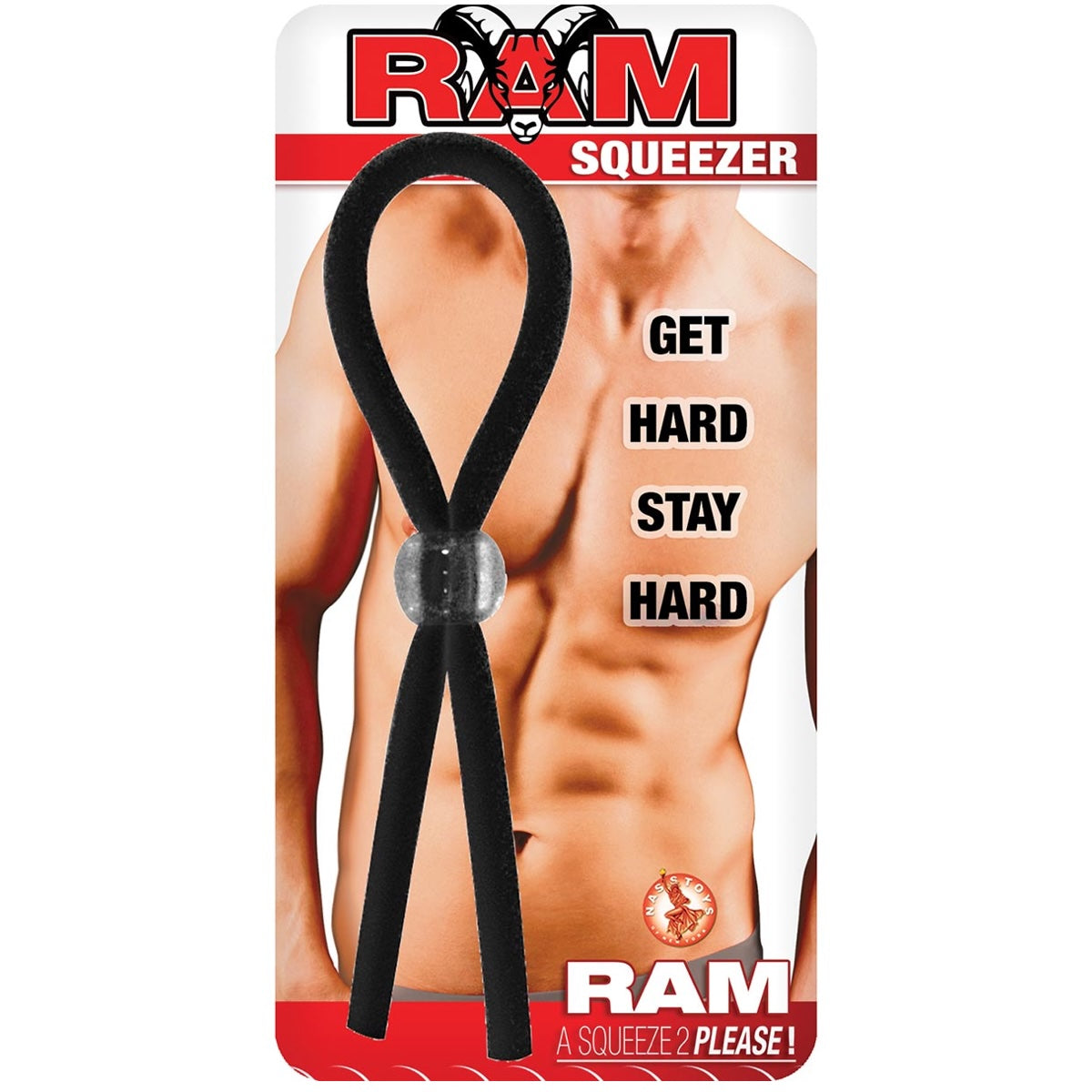 Ram Squeezer Adjustable Lasso Cockring - Black