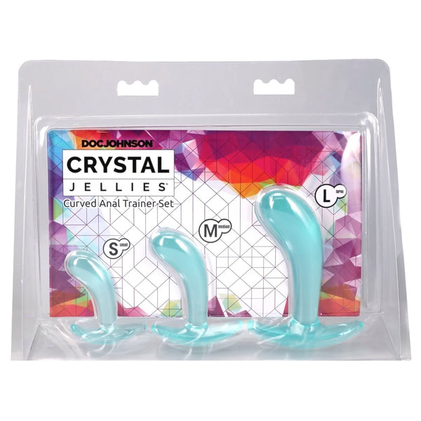 Crystal Jellies Curved Anal Trainer Set - Teal