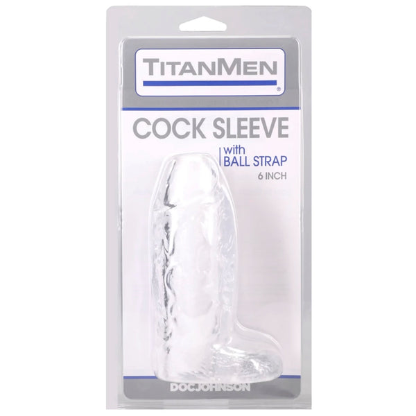 TitanMen Cock Sleeve with Ball Strap - 6"
