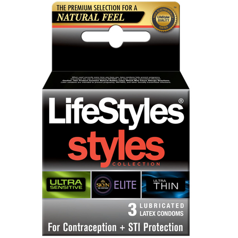 Styles Collection Lubricated Condoms - 3 Pack