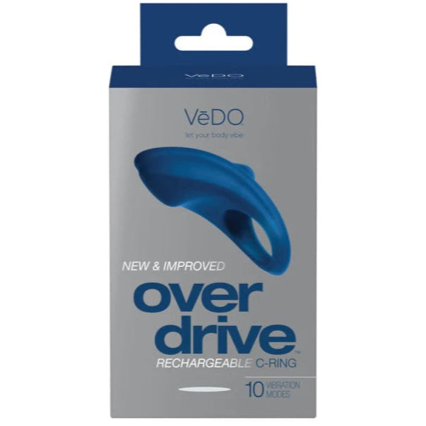 Overdrive Plus Rechargeable Vibrating C-Ring - Blue