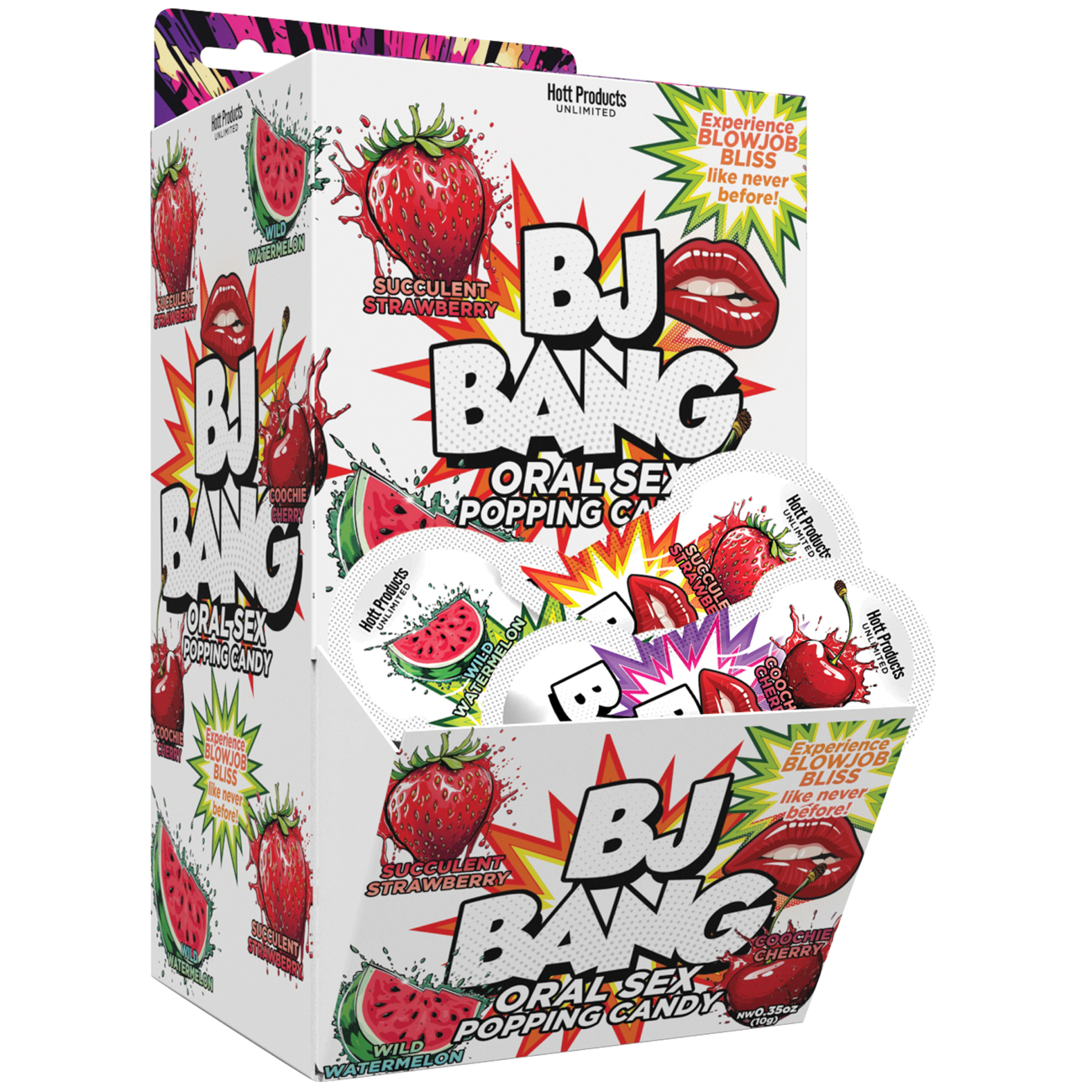 BJ Bang Assorted Flavors Oral Sex Popping Candy - 72 Packs