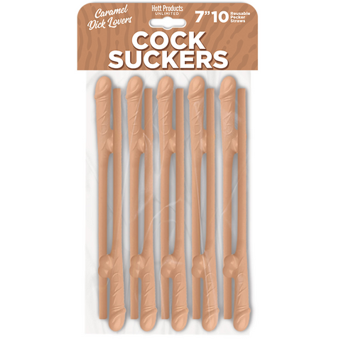 Cock Suckers Caramel Dick Lover Reusable Straws - 10 Pack