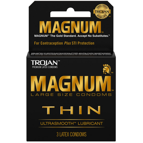 Magnum Thin Ultrasmooth Lubricated Condoms - 3 Pack