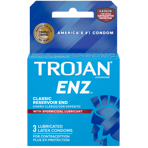 ENZ Armor Spermicidal Lubricated Condoms - 3 Pack
