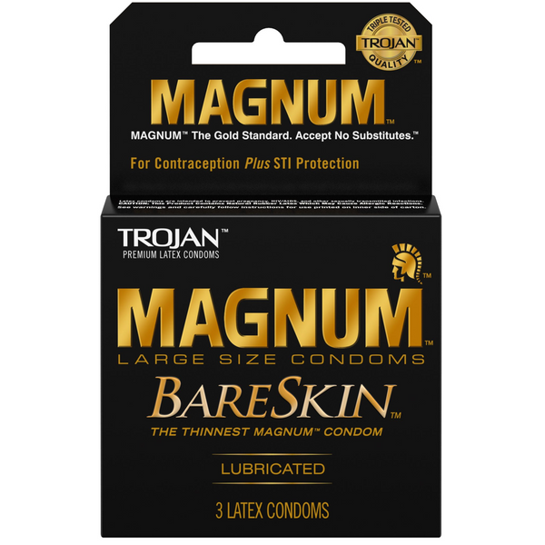 Magnum Bareskin Lubricated Condoms - 3 Pack