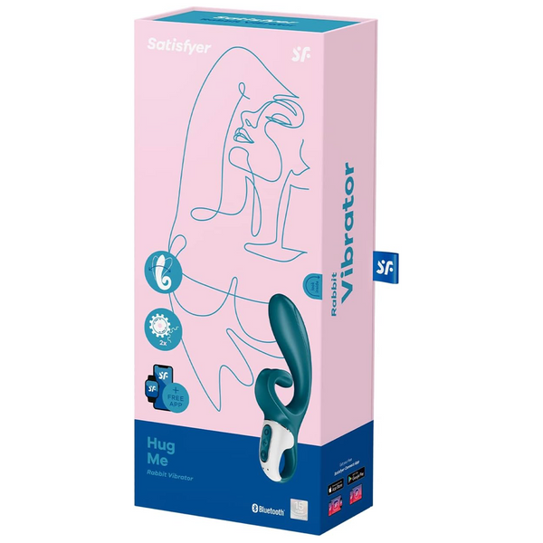 Hug Me Connect App Rabbit Vibrator - Blue/Gray