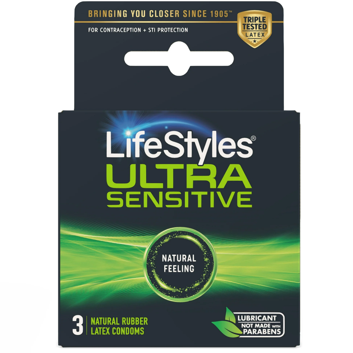 Ultra Sensitive Lubricated Condoms - 3 Pack