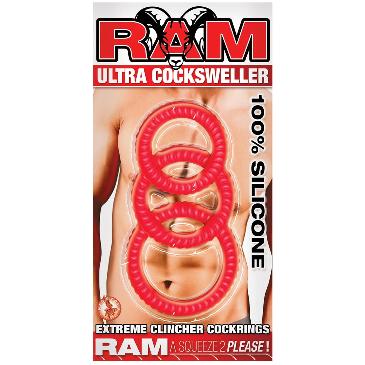 Ram Ultra Cocksweller Silicone Cockrings - Red