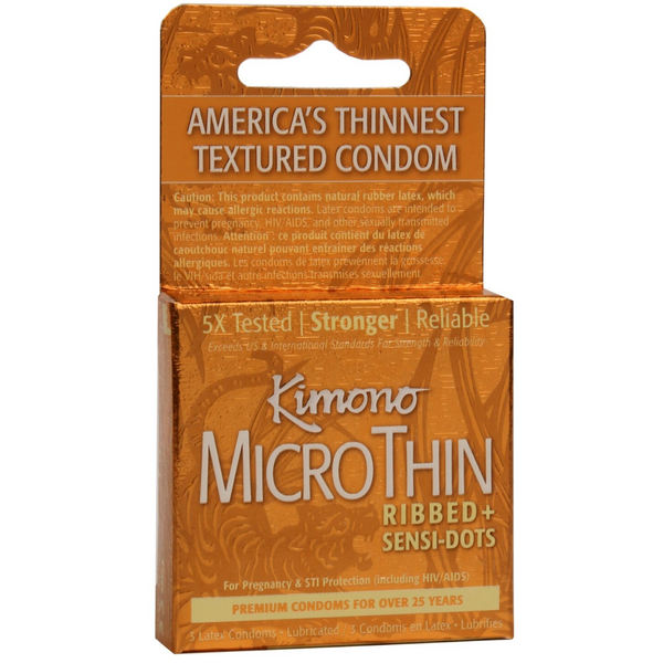 Microthin Ribbed + SensiDots Lubricanted Condoms