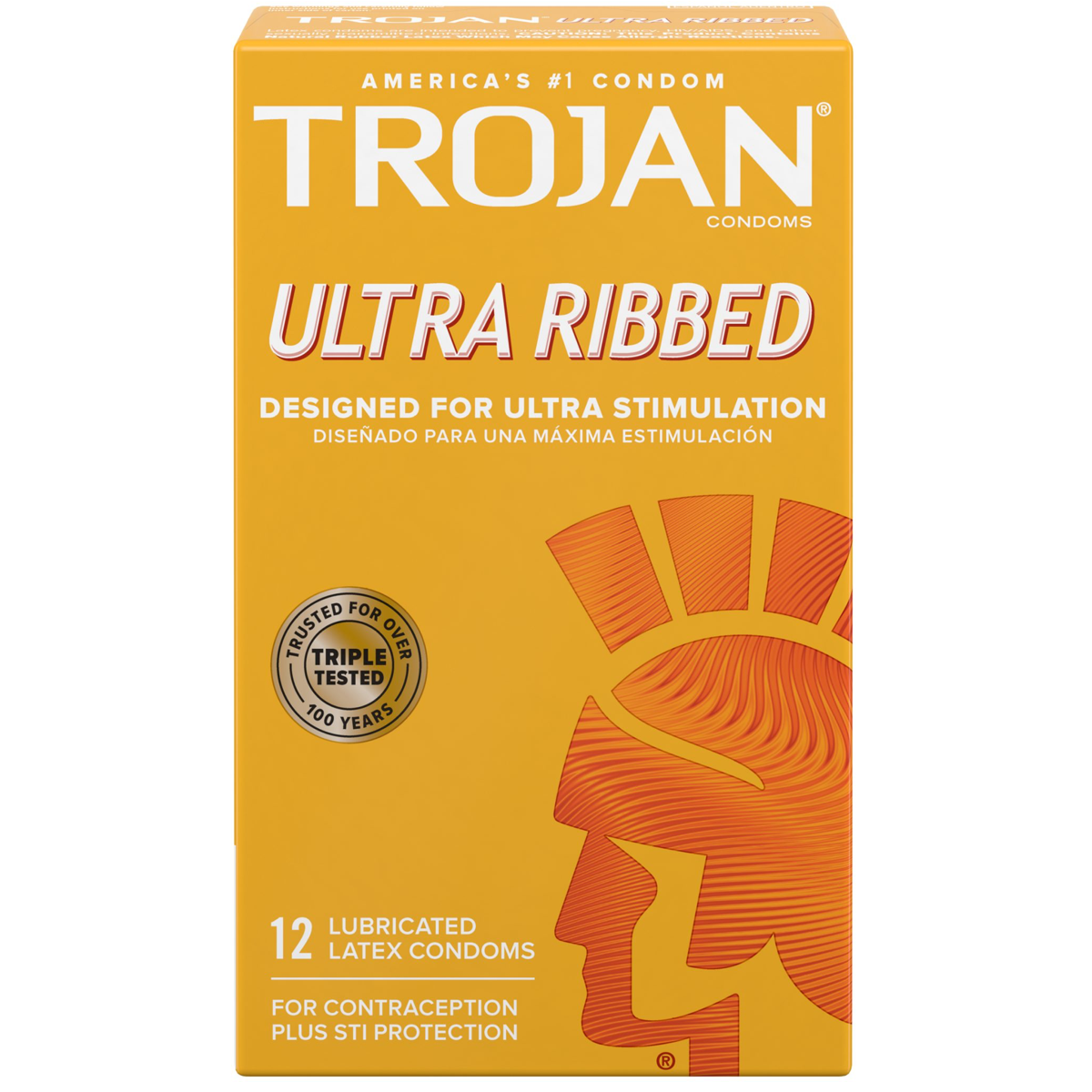 Stimulations Ultra Ribbed Lubricated Condoms - 12 Pack