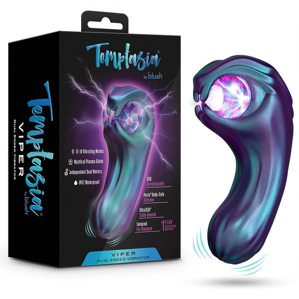 Temptasia Viper Rechargeable Dual Ended Vibrator with Mystical Plasma Globe