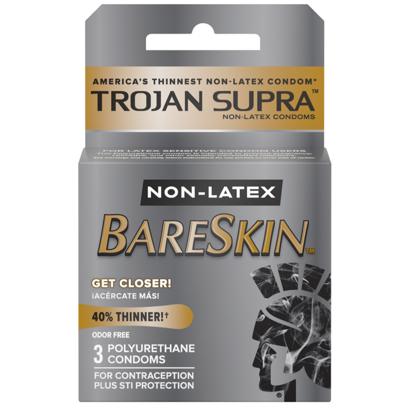 Supra Bareskin Non-Latex Condoms - 3 Pack