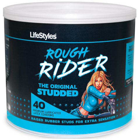 Rough Rider The Original Studded Lubricated Condoms - 40 Pack