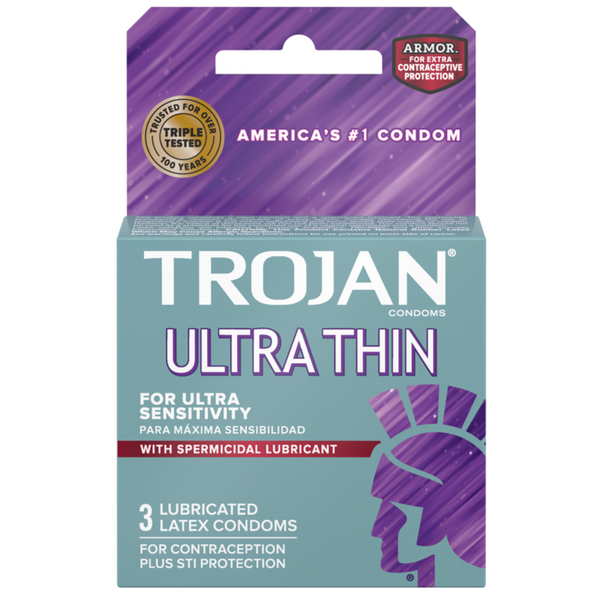 Ultra Thin Armor Spermicidal Lubricated Condoms - 3 Pack