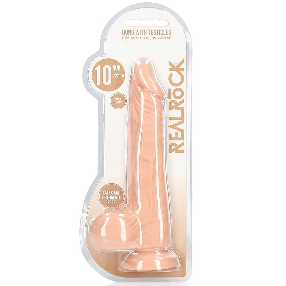 RealRock 10" Dong with Testicles - Light