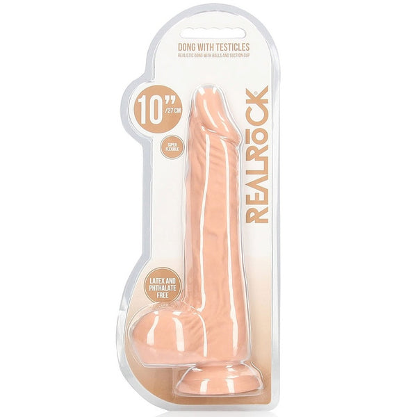 RealRock 10" Dong with Testicles - Light