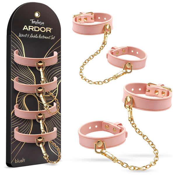 Temptasia Ardor Silicone Wrist & Ankle Restraints - Pink