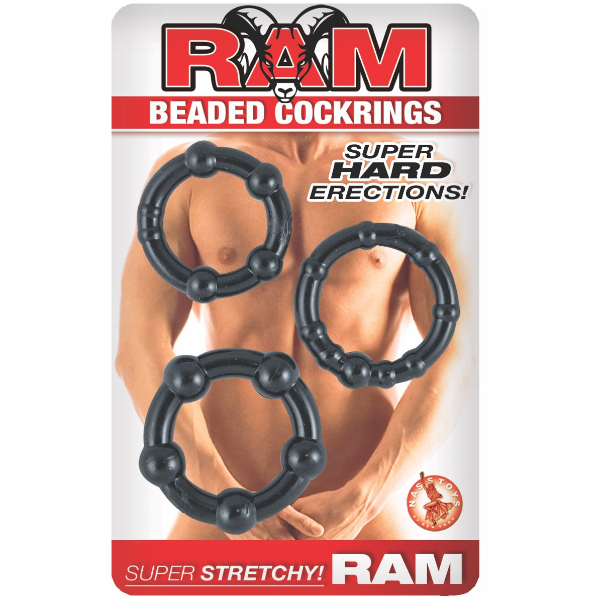 Ram Beaded Cockrings - Black