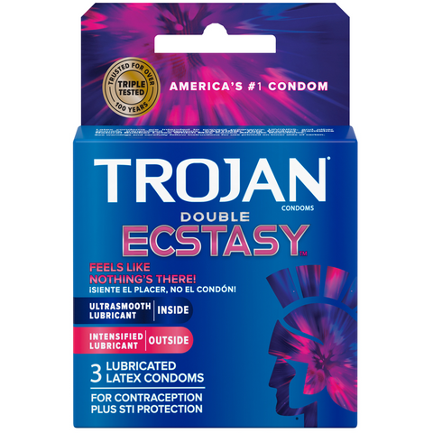 Double Ecstasy Ultrasmooth & Intensified Lubricated Condoms - 3 Pack