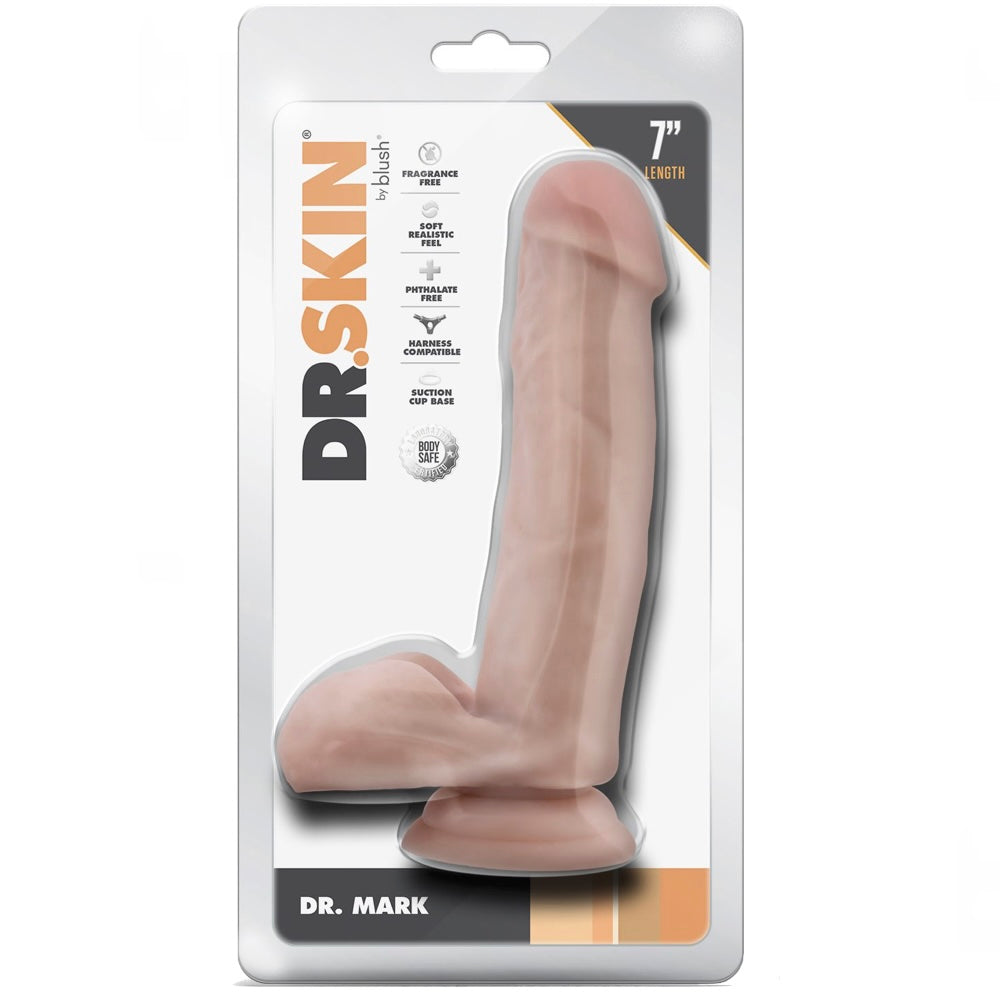 Dr. Skin Dr. Mark  7" Dildo with Balls - Light