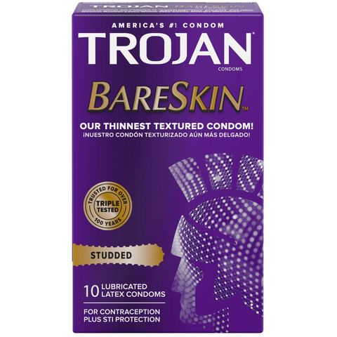 Bareskin Studded Lubricated Condoms - 10 Pack