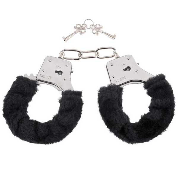 Sex & Mischief Black Furry Handcuffs
