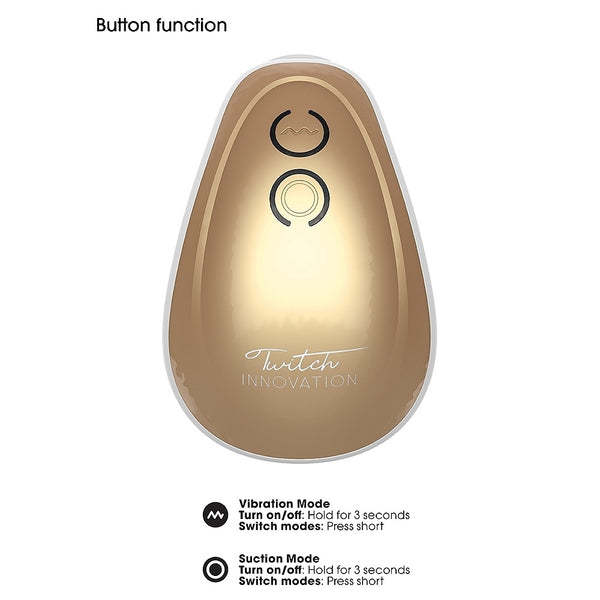 Twitch Innovation Hands-Free Suction & Vibration Clitoral Stimulator - Gold