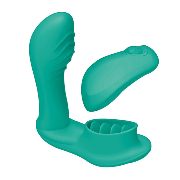 Blaze Remote Control Satisfier Rechargeable G-Spot & Clitoral Massager - Aqua