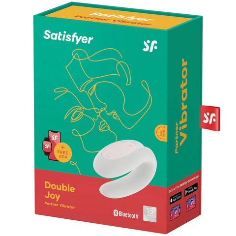 Double Joy Connect App Partner Vibrator - White