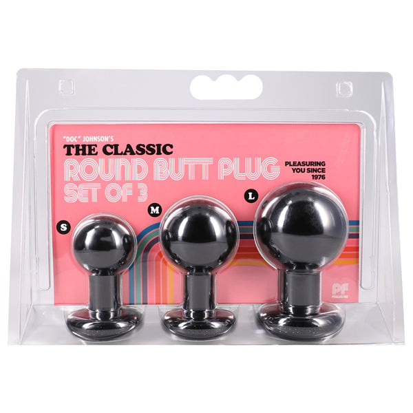 The Classic Round Butt Plug 3 Piece Set