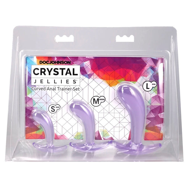 Crystal Jellies Curved Anal Trainer Set - Purple