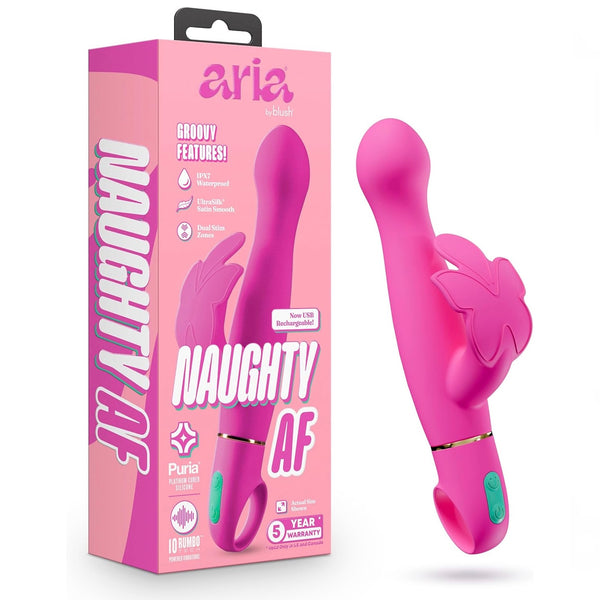Aria Naughty AF Rumble Tech™ Rechargeable G-Spot & Clitoris Silicone Vibrator