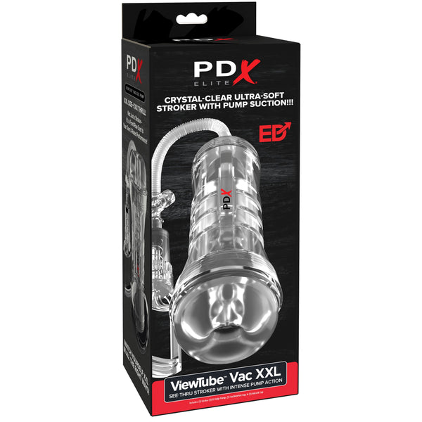 PDX Elite ViewTube Vac XXL Pump See-Thru EZ-Grip Pump Stroker - Clear
