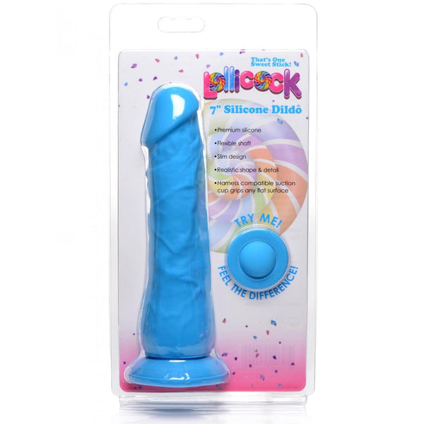 Lollicock 7" Silicone Dildo - Blue