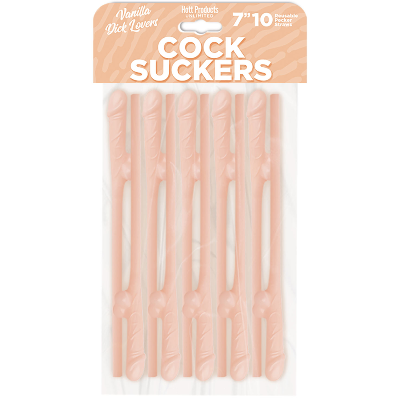 Cock Suckers Vanilla Dick Lover Reusable Straws - 10 Pack