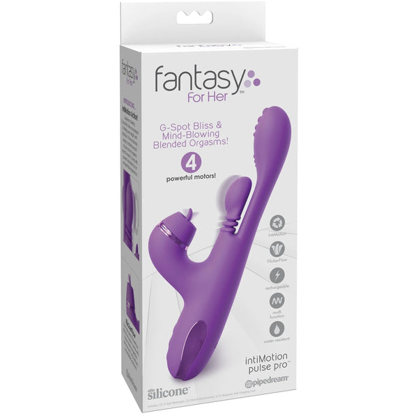 Fantasy For Her Rechargeable IntiMotion Pulse Pro Vibrator with FlickerFlow Clitoral Stimulator