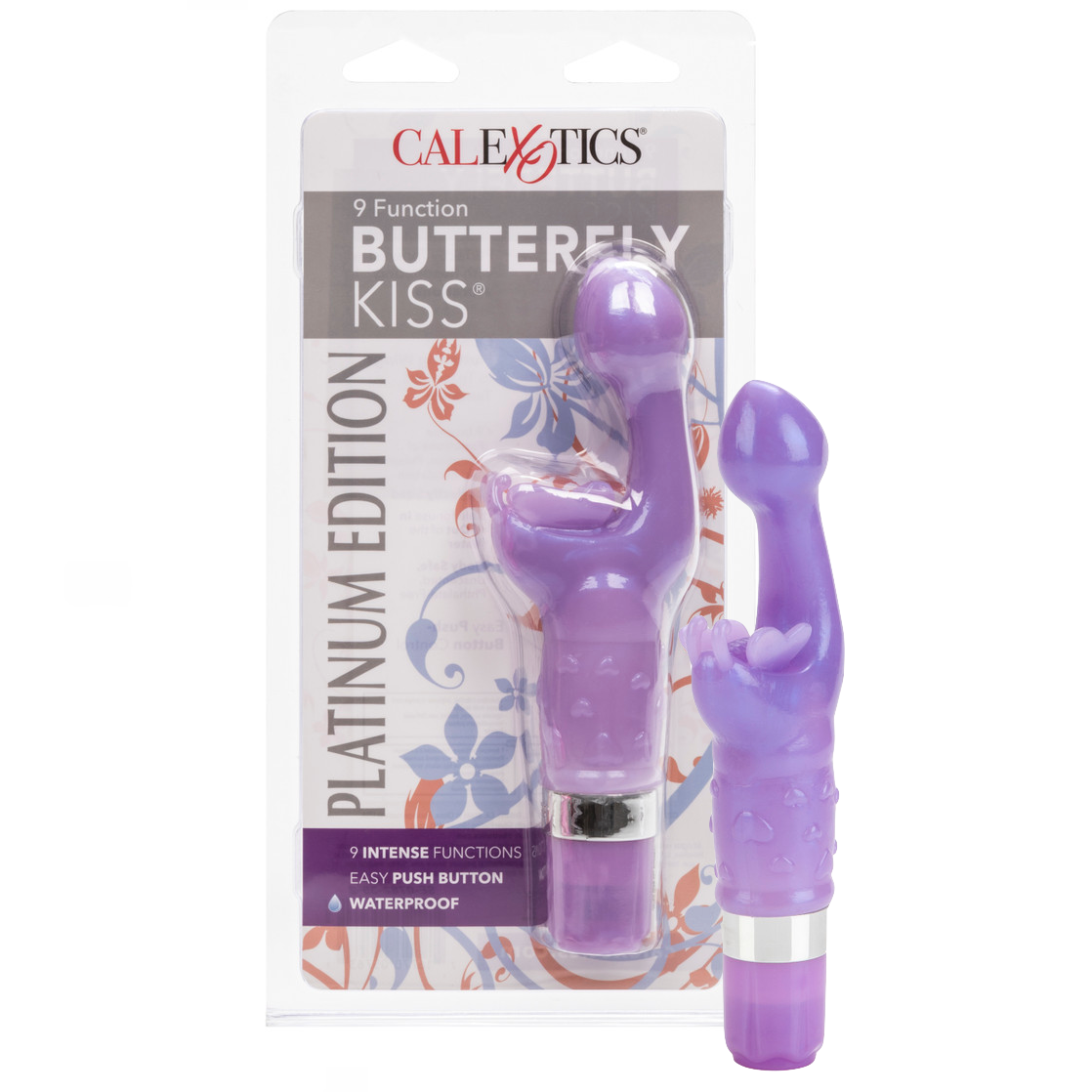 Kiss Vibes Platinum Edition 9-Function Butterfly Kiss G-Spot & Clitoral Vibe - Purple