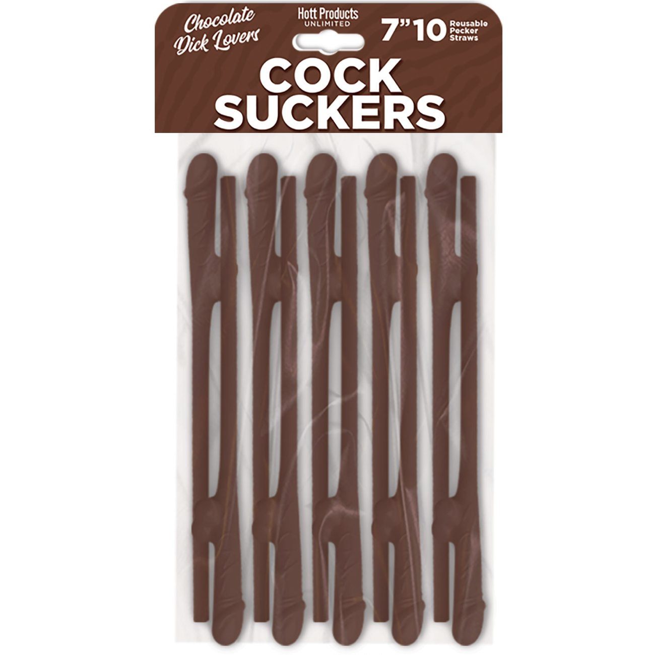 Cock Suckers Chocolate Dick Lover Reusable Straws - 10 Pack