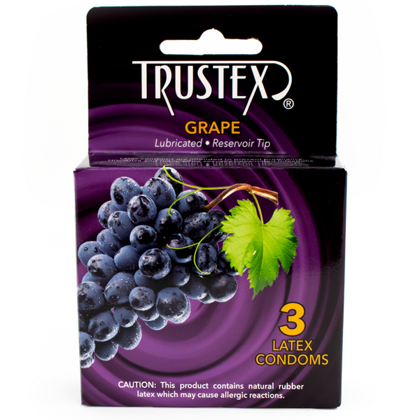Grape Flavored Lubricated Condoms - 3 Pack