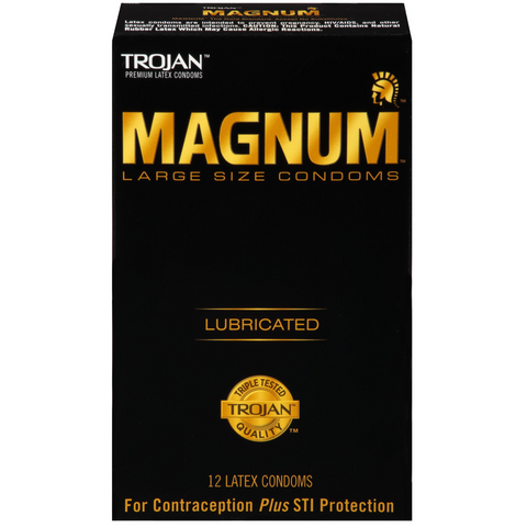 Magnum Large Size Lubricated Condoms - 12 Pack