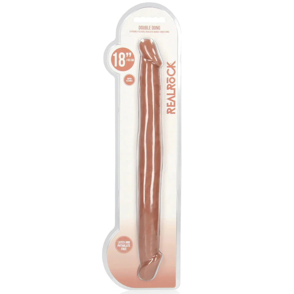 RealRock 18" Double Dong - Tan