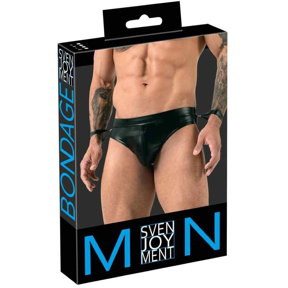 Svenjoyment Men's Open Back Jock Brief With Handcuffs (4 Sizes Available) - Extreme Toyz Singapore - https://extremetoyz.com.sg - Sex Toys and Lingerie Online Store - Bondage Gear / Vibrators / Electrosex Toys / Wireless Remote Control Vibes / Sexy Lingerie and Role Play / BDSM / Dungeon Furnitures / Dildos and Strap Ons  / Anal and Prostate Massagers / Anal Douche and Cleaning Aide / Delay Sprays and Gels / Lubricants and more...