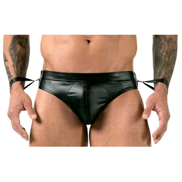 Svenjoyment Men's Open Back Jock Brief With Handcuffs (4 Sizes Available) - Extreme Toyz Singapore - https://extremetoyz.com.sg - Sex Toys and Lingerie Online Store - Bondage Gear / Vibrators / Electrosex Toys / Wireless Remote Control Vibes / Sexy Lingerie and Role Play / BDSM / Dungeon Furnitures / Dildos and Strap Ons  / Anal and Prostate Massagers / Anal Douche and Cleaning Aide / Delay Sprays and Gels / Lubricants and more...