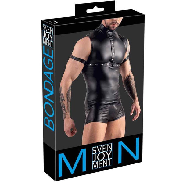 Svenjoyment Men's Sleeveless Top With Chest Harness And Arm Loops (4 Sizes Available) - Extreme Toyz Singapore - https://extremetoyz.com.sg - Sex Toys and Lingerie Online Store - Bondage Gear / Vibrators / Electrosex Toys / Wireless Remote Control Vibes / Sexy Lingerie and Role Play / BDSM / Dungeon Furnitures / Dildos and Strap Ons  / Anal and Prostate Massagers / Anal Douche and Cleaning Aide / Delay Sprays and Gels / Lubricants and more...