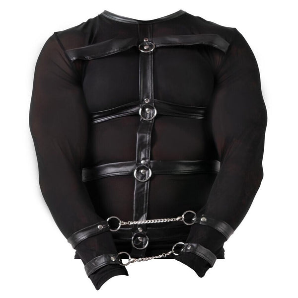 Svenjoyment Men's Long Sleeved Top With Harness And Restraints (4 Sizes Available) - Extreme Toyz Singapore - https://extremetoyz.com.sg - Sex Toys and Lingerie Online Store - Bondage Gear / Vibrators / Electrosex Toys / Wireless Remote Control Vibes / Sexy Lingerie and Role Play / BDSM / Dungeon Furnitures / Dildos and Strap Ons  / Anal and Prostate Massagers / Anal Douche and Cleaning Aide / Delay Sprays and Gels / Lubricants and more...