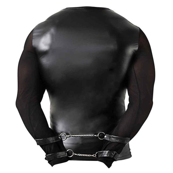 Svenjoyment Men's Long Sleeved Top With Harness And Restraints (4 Sizes Available) - Extreme Toyz Singapore - https://extremetoyz.com.sg - Sex Toys and Lingerie Online Store - Bondage Gear / Vibrators / Electrosex Toys / Wireless Remote Control Vibes / Sexy Lingerie and Role Play / BDSM / Dungeon Furnitures / Dildos and Strap Ons  / Anal and Prostate Massagers / Anal Douche and Cleaning Aide / Delay Sprays and Gels / Lubricants and more...